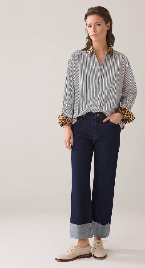 Shirt blouse in mix of prints