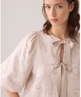 Brocade bow shirt/jacket