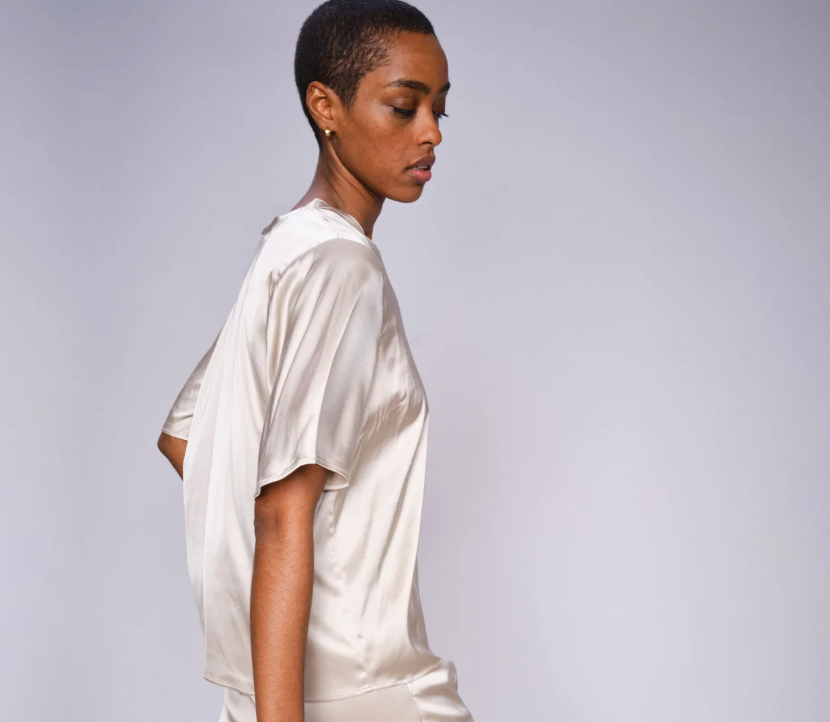 MMEvie V-Neck Satin Blouse