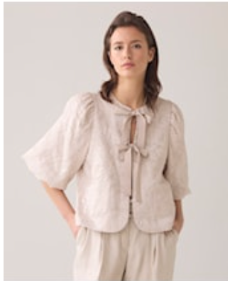 Brocade bow shirt/jacket