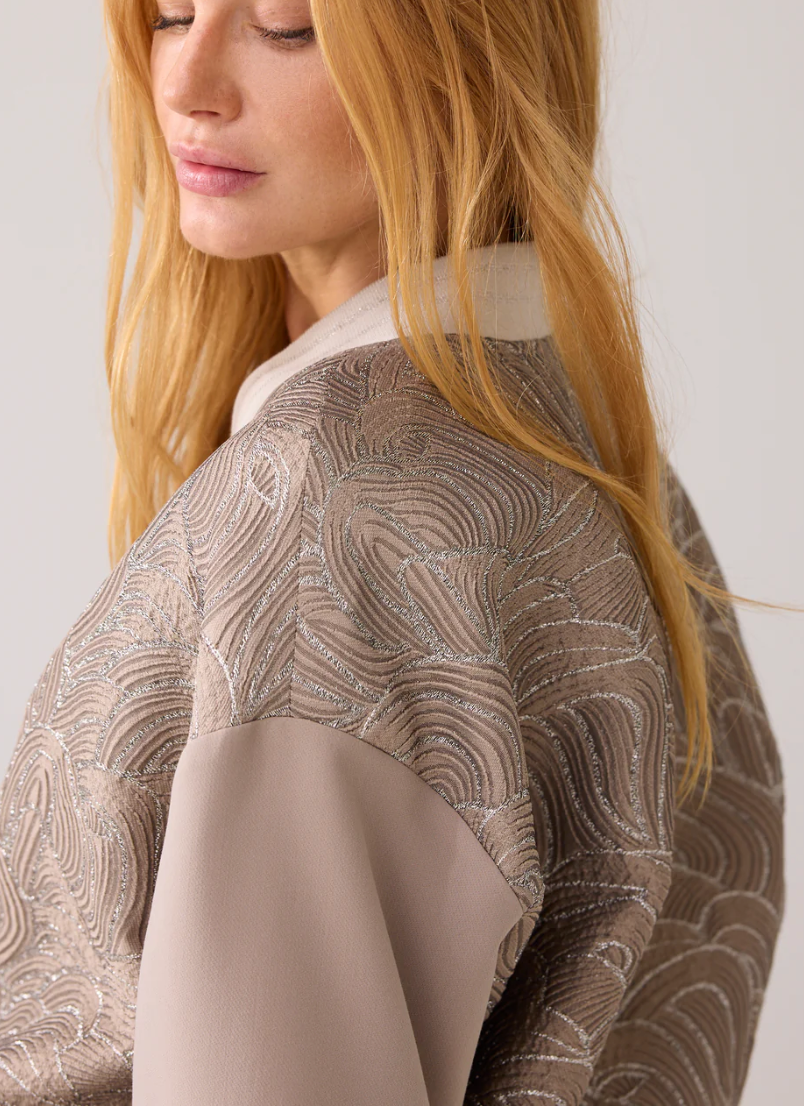 Jacquard/foam bomber jacket