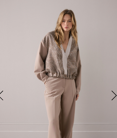 Foam wide-leg trousers