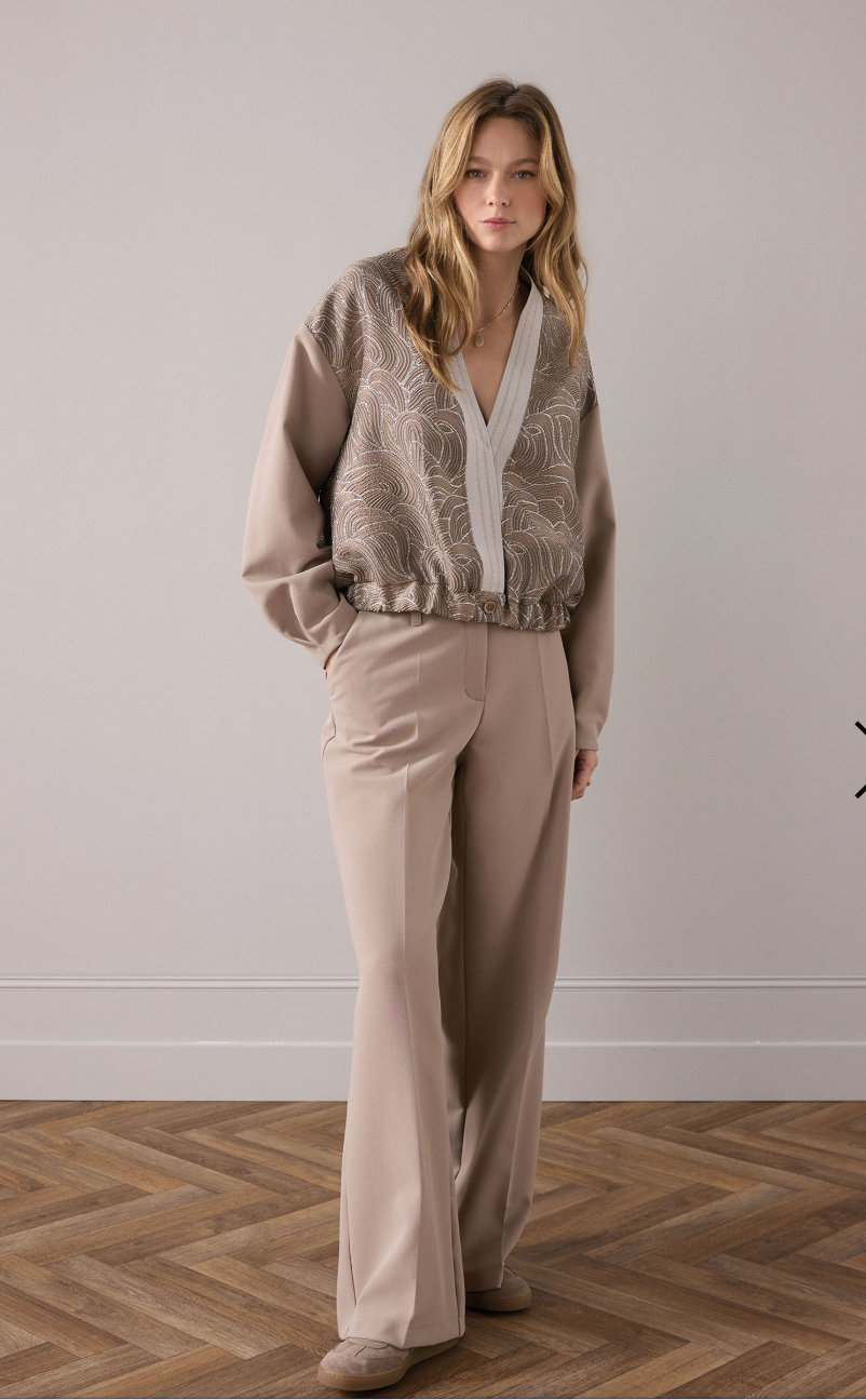 Foam wide-leg trousers