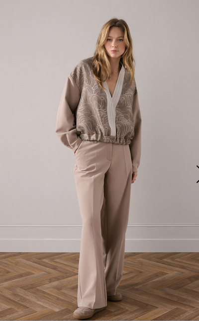 Foam wide-leg trousers